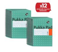 Pukka A5 Squared Jotta Book 200 Page Squared Notebook for School pack of 12 Pukka Multicolor