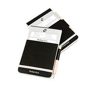 Pukka Pad, A7 Pocket Book and Pencil - Pack of 6 Head-Bound Notepads with Elasticated Closures and Pencil Holders - 200 Pages of 60GSM Paper with 8mm Lines Per Pad - 86 x 129cm, Black