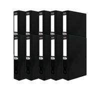 Pukka Brights Box File Laminated Paper on Board Foolscap 75mm Spine Width Catch Closure Black (Pack 10) - BR-7773