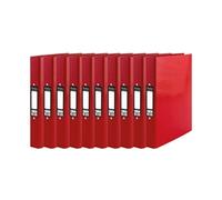 Pukka Brights A4 Ring Binders – 2 O-Ring, 40mm Spine, Customisable Label – Red 10 Pack