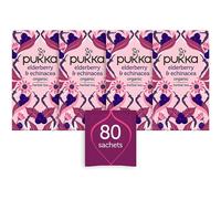 Pukka Elderberry & Echinacea, Organic Herbal Fruit Tea (4 Pack, 80 Tea bags)