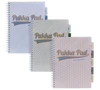Pukka Haze Project Book A4 Wirebound 200 Ruled Pages 80gsm Paper With 5 Repositional Dividers Assorted Colours (Pack 3) - 9871(AST)-HZE