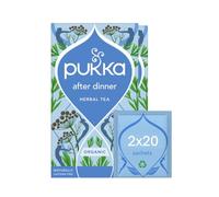 Pukka Herbs | After Dinner Organic Herbal Tea Box | Tea Infusion With Fennel, Cardamom & Turmeric | Ideal For Digestive Wellness | Caffeine Free | 2 Packs | 40 Plant Based Biodegradable Tea Bags
