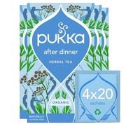 Pukka Herbs After Dinner, Organic Herbal Tea with Aniseed, Fennel & Cardamom 20 Sachets (4 Pack, 80 Tea bags Total)