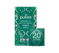 Pukka Herbs | Breathe In Organic Herbal Tea Box | Mint, Eucalyptus, Ginger, Honey | Perfect For Everyday Support | Caffeine Free | 20 Plant Based Biodegradable Tea Bags