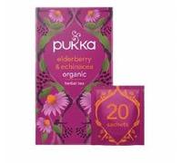 Pukka Herbs | Elderberry and Echinacea Organic Herbal Tea Box | Infusion With Aniseed and Ginger | Perfect For Everyday Support | Caffeine Free | 3 Packs | 60 Plant Based Biodegradable Tea Bags