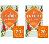 Pukka Herbs Gut Health Herbal Tea, 20 Tea Bags, everyday Gut Balance (Pack of 2)