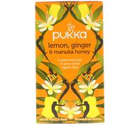 Pukka Herbs, Lemon Ginger & Manuka Honey Tea, Caffeine Free, 20 Herbal Tea Sachets, 1.41 oz (40 g)