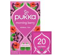 Pukka Herbs | Morning Berry Organic Herbal Tea Box | Infused With Blackcurrant, Blackberry & Spearmint | Perfect For Bright Energy | Caffeine Free | 2 Packs | 40 Plant Based Biodegradable Tea Bags
