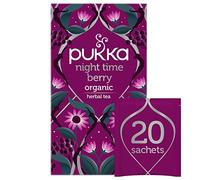 Pukka Herbs | Night Time Berry Organic Herbal Sleep Tea Box | Chamomile, Lavender & Elderberry Tea | Ideal For Bedtime Relaxation | Caffeine Free | 20 Plant Based Biodegradable Tea Bags