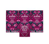 Pukka Herbs | Night Time Berry Organic Herbal Sleep Tea Box | Chamomile, Lavender & Elderberry Tea | Ideal For Bedtime Relaxation | Caffeine Free | 3 Packs | 60 Plant Based Biodegradable Tea Bags