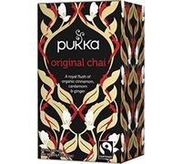 Pukka Herbs, Original Chai Organic Herbal Tea, Cardamom, Cinnamon, Black Tea, Ginger, Perfect For Bright Energy, 2 Packs, 40 Tea Bags