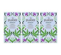 Pukka Herbs | Peace Organic Herbal Tea Box | Tea Infusion With Chamomile, Spearmint and Ashwagandha | Perfect For Calming & Sleep | Caffeine Free | 3 Packs | 60 Plant Based Biodegradable Tea Bags