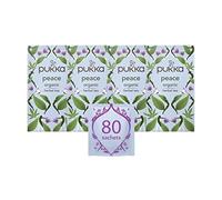 Pukka Herbs Peace with Spearmint, Ashwagandha & Hemp Seed Oil, 80 Tea Bags | For quiet moments, Soft floral notes, minty finish, Naturally caffeine-free, organic