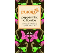 Pukka Herbs Peppermint & Licorice 20 organic herbal tea sachets-6 Pack