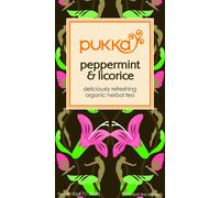 Pukka Herbs Peppermint & Licorice 20 organic herbal tea sachets-8 Pack