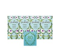 Pukka Herbs | Relax Organic Herbal Tea Box | Tea Infusion With Chamomile, Cardamon and Fennel | Perfect For Calming | Caffeine Free | 4 Packs | 80