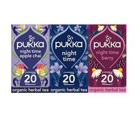 Pukka Herbs Sleep Tea Bundle, Night Time, Night Time Berry & Night Time Apple Chai, 60 Teabags