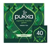Pukka Herbs | Supreme Matcha Green Organic Tea Bags Box [40 Tea Bags] | Energizing Tea With Matcha Powder | Ideal For Daily Vitality | 40 Tea Bags