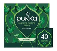 Pukka Herbs | Supreme Matcha Green Organic Tea Bags Box [40 Tea Bags] | Energizing Tea With Matcha Powder | Ideal For Daily Vitality | 40 Tea Bags