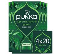 Pukka Herbs | Supreme Matcha Green Organic Tea Box | Energizing Tea With Matcha Powder | Ideal For Daily Vitality | 4 Packs | 80 Plant Based