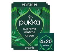 Pukka Herbs | Supreme Matcha Green Organic Tea Box | Energizing Tea With Matcha Powder | Ideal For Daily Vitality | 4 Packs | 80 Plant Based Biodegradable Tea Bags