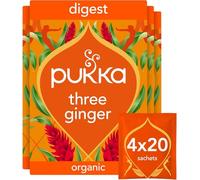 Pukka Herbs Three Ginger Organic Herbal Tea – 80 Tea Bags (4 x 20)
