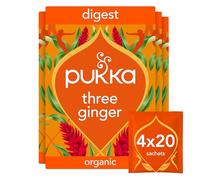 Pukka Herbs Three Ginger Organic Herbal Tea – 80 Tea Bags (4 x 20)