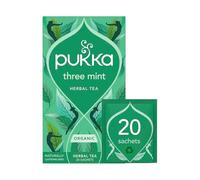 Pukka Herbs | Three Mint Organic Herbal Tea Box | Tea Infusion With Spearmint, Peppermint, Fieldmint | Ideal For Digestion | Sleep | Caffeine Free | 20 Plant Based Biodegradable Tea Bags