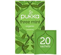 Pukka Herbs | Three Mint Organic Herbal Tea Box | Tea Infusion With Spearmint, Peppermint, Fieldmint | Ideal For Digestion | Sleep | Caffeine Free | 3 Packs | 60 Plant Based Biodegradable Tea Bags