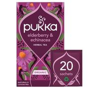 Pukka Herbs Wellbeing with Elderberry & Echinacea Organic Tea, 20 Tea Bags | For chilly mornings, Fruity, floral notes, warming finish, Naturally caffeine-free, organically grown
