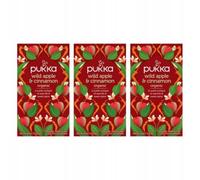 Pukka Herbs | Wild Apple and Cinnamon Organic Herbal Tea Box | Infusion With Ginger, Orange and Cardamom | Perfect For Bright Energy | Caffeine Free | 3 Packs | 60 Plant Based Biodegradable Tea Bags