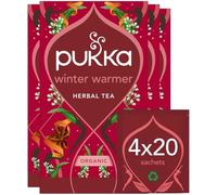 Pukka Herbs | Winter Warmer Organic Herbal Tea | Limited Edition | Ginger, Cinnamon, Clove, Orange | Perfect For Festive Spirit | 4 packs | 80 Sachets