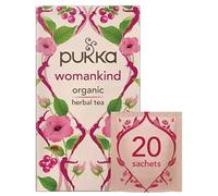 Pukka Herbs | Womankind Organic Herbal Tea Box | Chamomile, Shatavari, Vanilla, Cranberry, Rose, Hibiscus | Ideal For Balanced Harmony | Caffeine Free | 3 Packs | 60 Plant Based Biodegradable Tea Bags