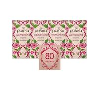 Pukka Herbs | Womankind Organic Herbal Tea Box | Chamomile, Shatavari, Vanilla, Cranberry, Rose, Hibiscus | Ideal For Balanced Harmony | Caffeine Free | 4 Packs | 80 Plant Based Biodegradable Tea Bags
