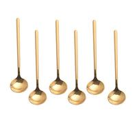 Pukka Home Espresso spoons 18/10 Stainless Steel,5 Inch, frosted handle,6-piece Vogue Mini Teaspoons set for Coffee Sugar Dessert Cake Ice Cream Soup Antipasto cappuccino,by (Gold)