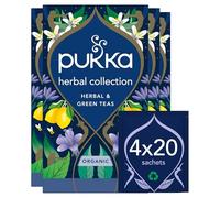 Pukka Organic Herbal Tea Collection, Four Different Flavours, 80 Home Compostable Herbal Tea Bags, 4 Packs