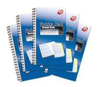 Pukka Pad 200 Entry Duplicate Receipt Book for Business and Sales - Pack of 5 - 200 Receipts per Book, 4 per Page, Carbonless, Perforated for Easy Removal, Wire Bound with Card Cover, 153 x 280mm