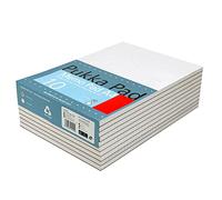 Pukka Pad, A4 8mm Ruled Memo Pad - Pack of 10 - 160 Pages, 80 Sheets of Unpunched 60GSM Paper Per Pad - Glue Top-Bound, Thick Card Back Cover for Home, School Students, & Office Professionals