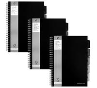 Pukka Pad A4 Wirebound Polypropylene Cover Project Book Ruled 250 Pages Black (Pack 3)