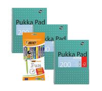 Pukka Pad A4 Jotta Book 3 Pack with BIC Matic Combos 0.7mm Mechanical Pencils 10 Pack Pukka Multicolor
