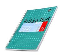 Pukka Pad A4+ Metallic Jotta Notebook 22.5x29.6 cm Wirebound, 80 GSM Paper, 200 Pages, 8mm Lined with 4-Hole Punch Margins, Perforated Edges Notebook for School & Office (Green) (Pack of 1)