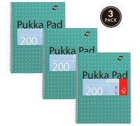 Pukka Pad A4 Metallic Jotta Wirebound Notebook Lined, Pack of 3