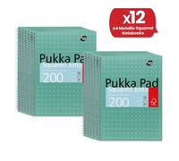 Pukka Pad A4 Metallic Squared - Pack of 12 Pukka Multicolor