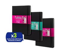 Pukka Pad A4 Notebook 192 Pages Inside Pocket Journal, Writing Book For office Workers (Pack of 3) Pukka Multicolor