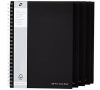 Pukka Pad A4 Ruled Feint and Margin Wire Bound Manuscript Book - Black (160 Pages) - Pack of 5
