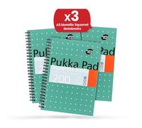 Pukka Pad A5 Metallic Squared - Pack of 3 Pukka Multicolor