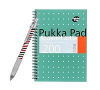 Pukka Pad A5 Squared Jotta Book - 200 Pages Wirebound Notebook, Squares Grid 80GSM Paper & Perforated Edges for School, Office & Journaling, Variations Available with Free Zebra Ballpoint (Pack of 1)