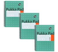 Pukka Pad, A5 Squared Jotta Book 3-Pack - 21 x 14.9cm - Wirebound Notebook with 5mm Squares on 80GSM White Paper with Perforated Edges for Easy Removal - 200 Pages