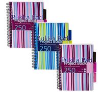 Pukka Pad Stripes Polypropylene Project Book 250 Pages A5 Blue/Pink (3 Pack) PROBA5